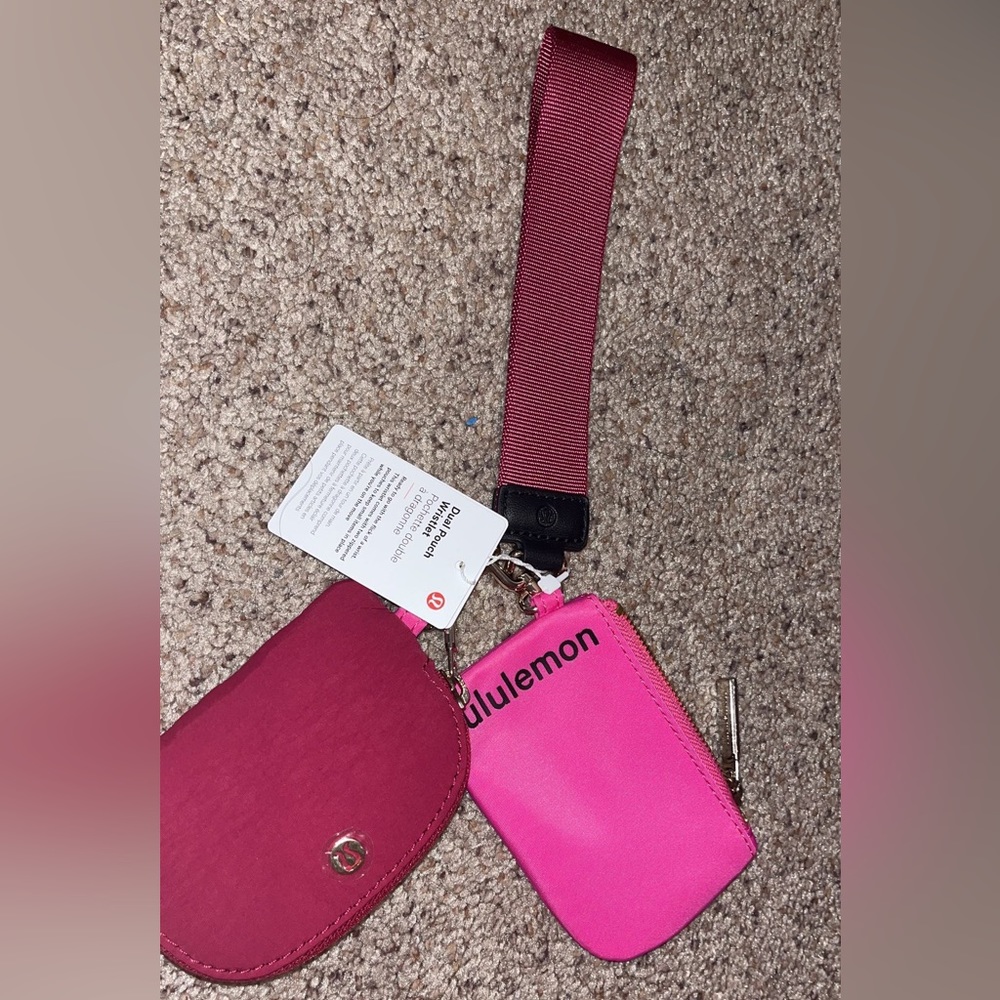 Sonic Pink dual pouch wristlet